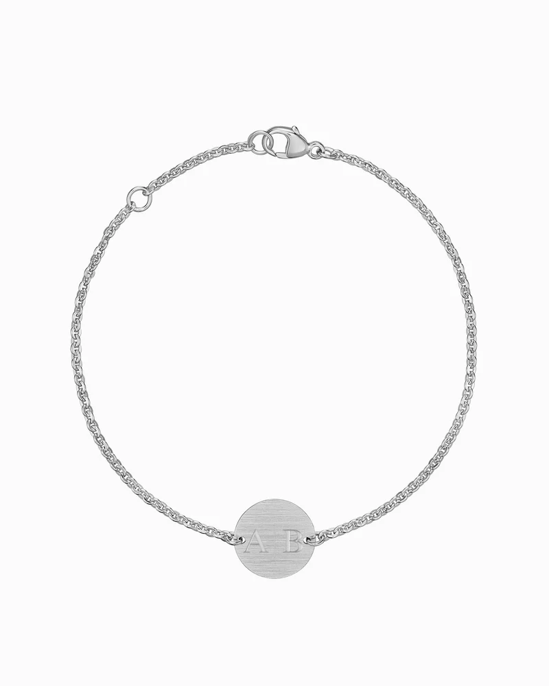 Initialen Gravurarmband Gravurplatte Rund