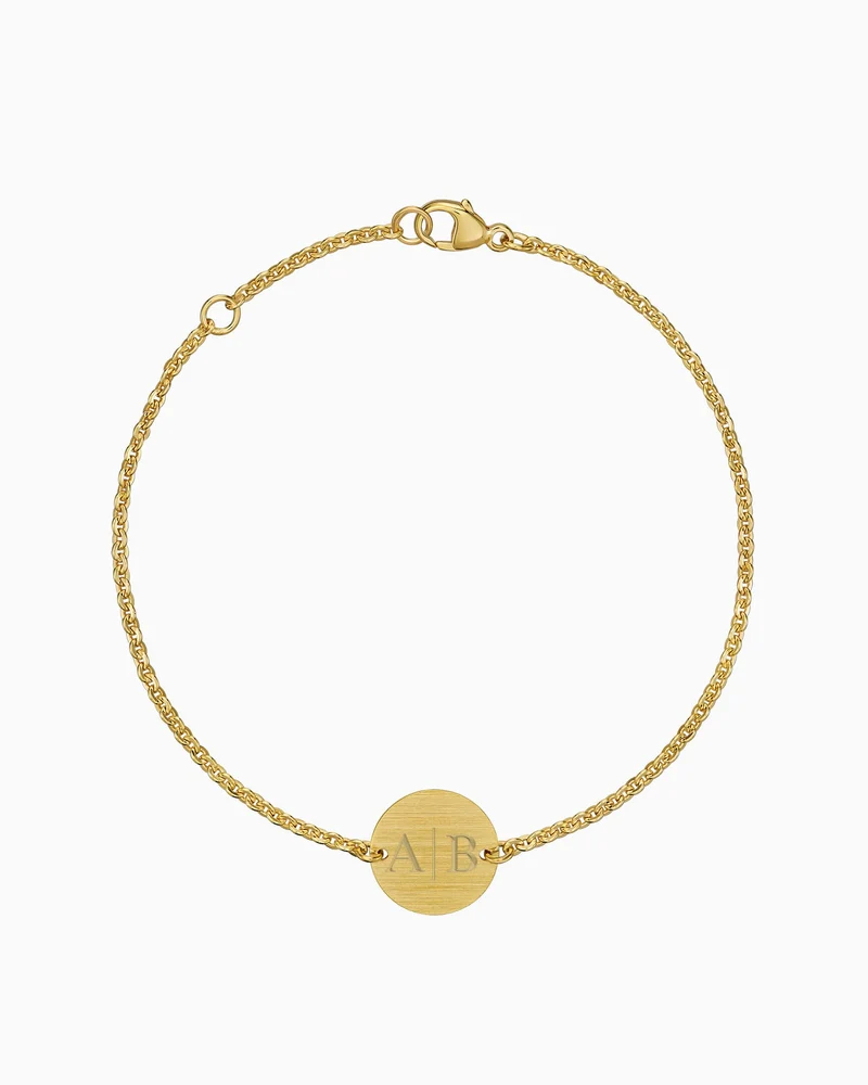 Initialen Gravurarmband Gravurplatte Rund