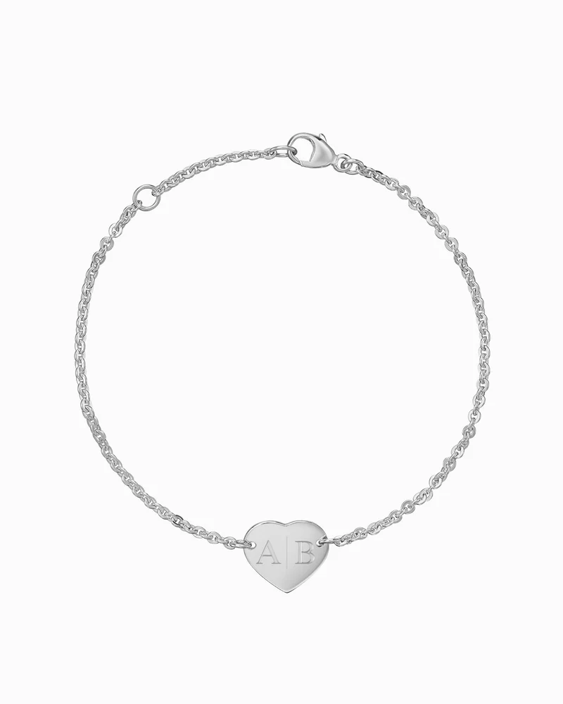 Initialen Gravurarmband Gravurplatte Herz