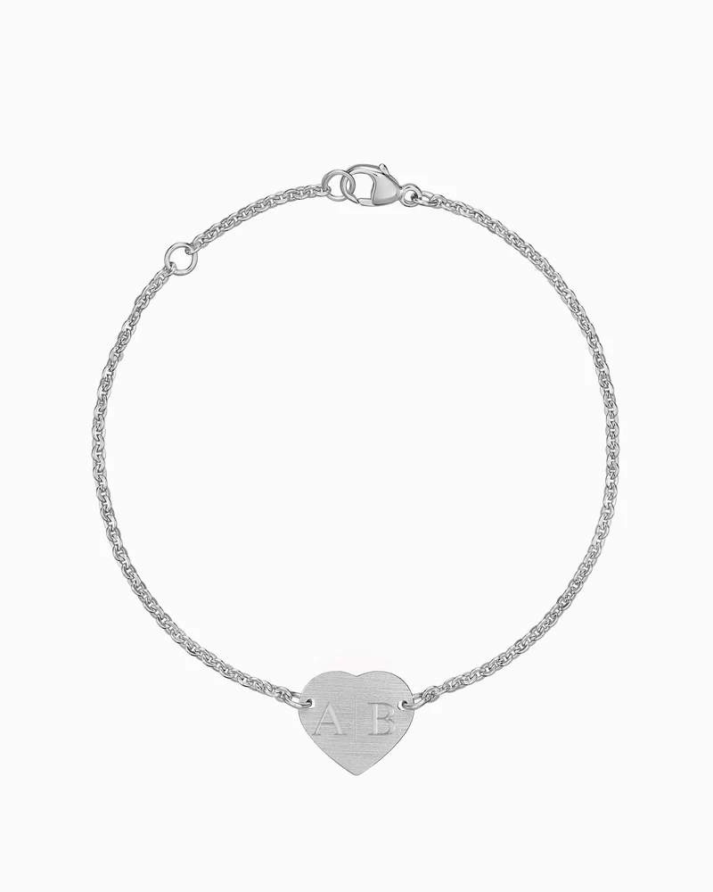 Initialen Gravurarmband Gravurplatte Herz