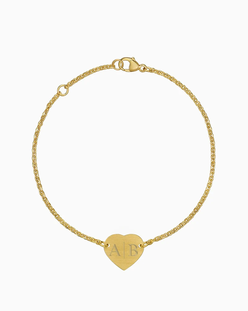 Initialen Gravurarmband Gravurplatte Herz