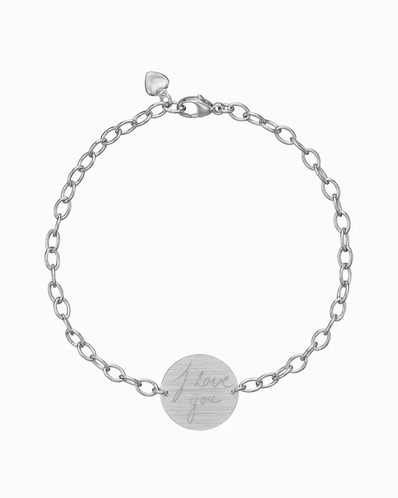 Handschrift Upload Gravurarmband Gravurplatte Rund