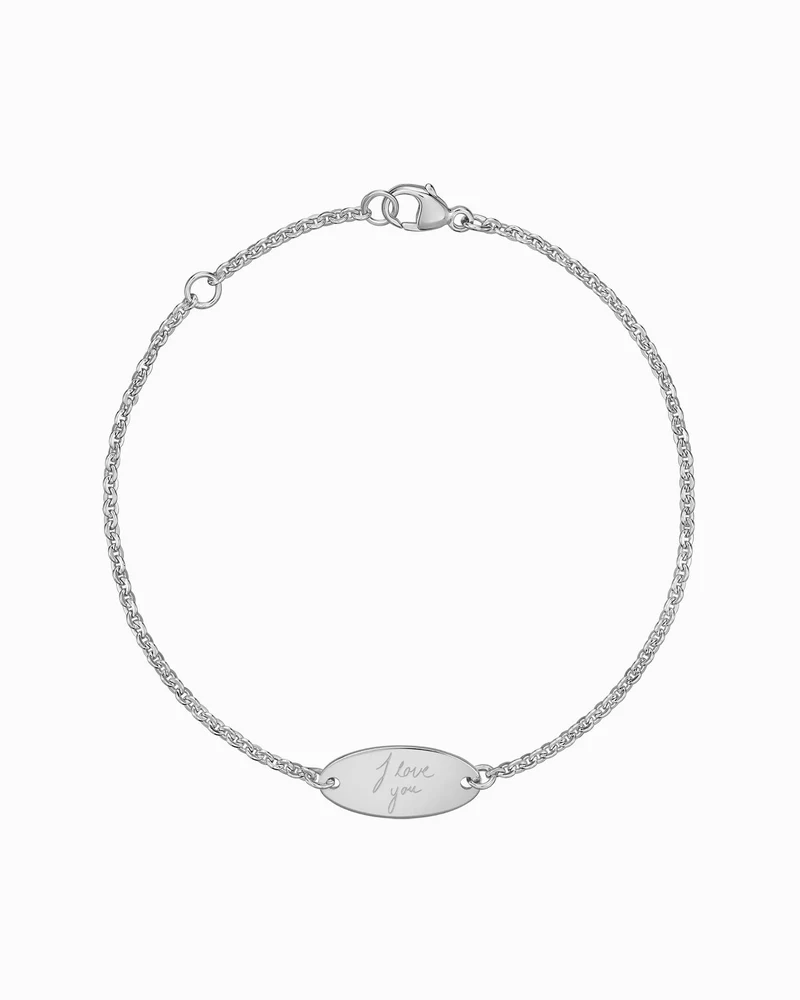 Handschrift Upload Gravurarmband Gravurplatte Oval