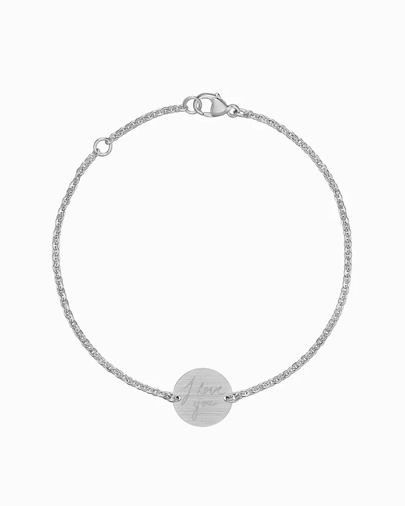 Handschrift Upload Gravurarmband Gravurplatte Rund