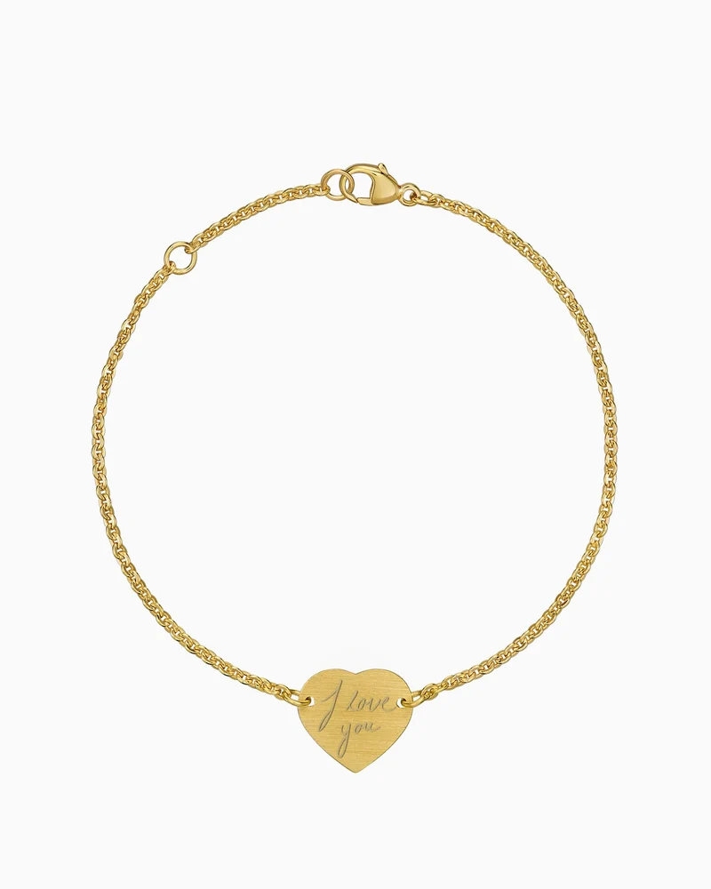 Handschrift Upload Gravurarmband Gravurplatte Herz
