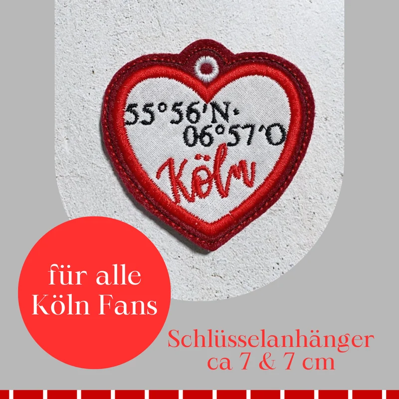 ❤️🤍 Köln Schlüsselanhänger - Koordinaten 7cm