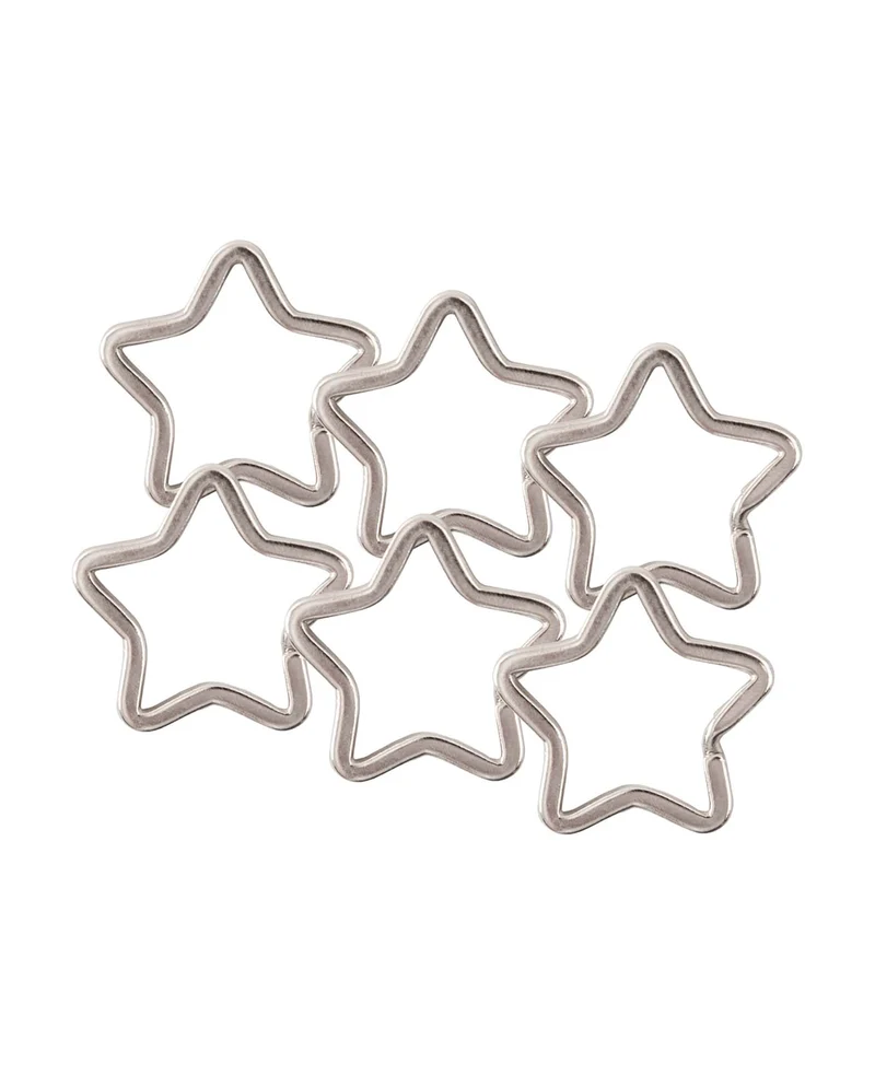 Schlüsselring Stern Metall, 6 Stk.