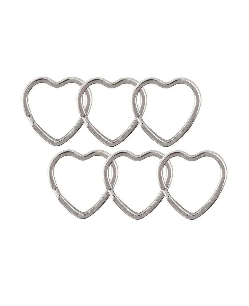 Schlüsselring Herz Metall, 6 Stk.