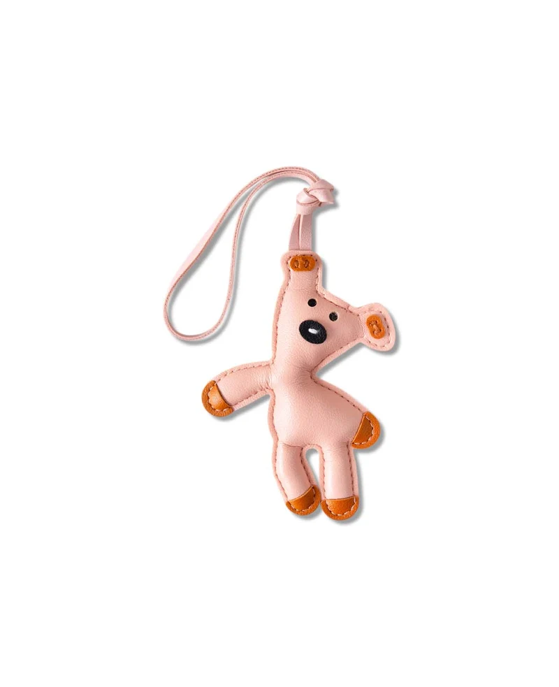 Taschenanhänger, Lustiger Hund, rosa/ braun, 8 x 11.5 cm