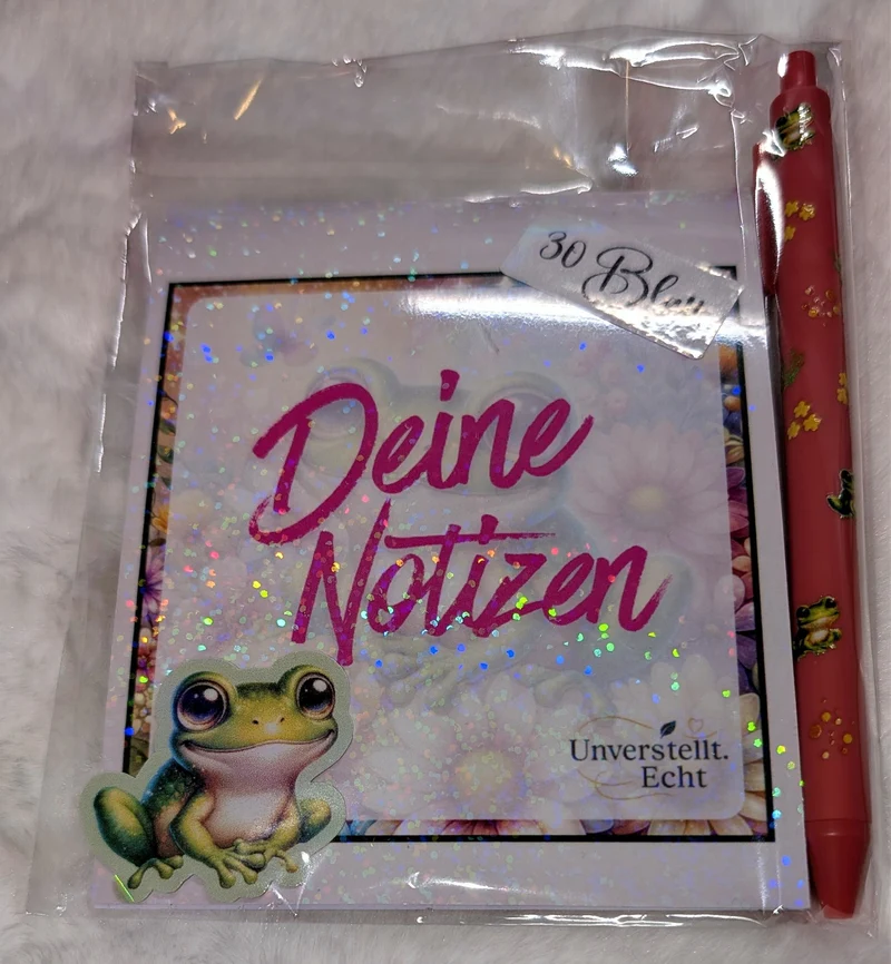 Notizblock Geschenkset mit Kuli & Sticker