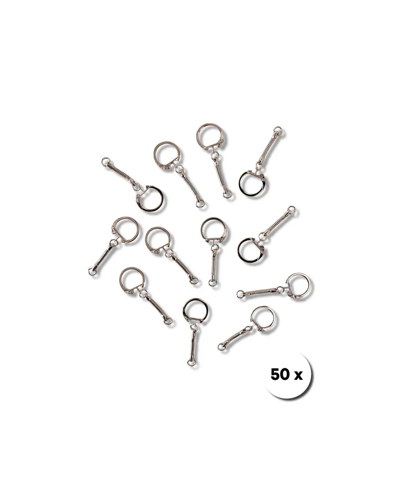 Schlüsselring mit Kette, 6 cm, 50 Stk.