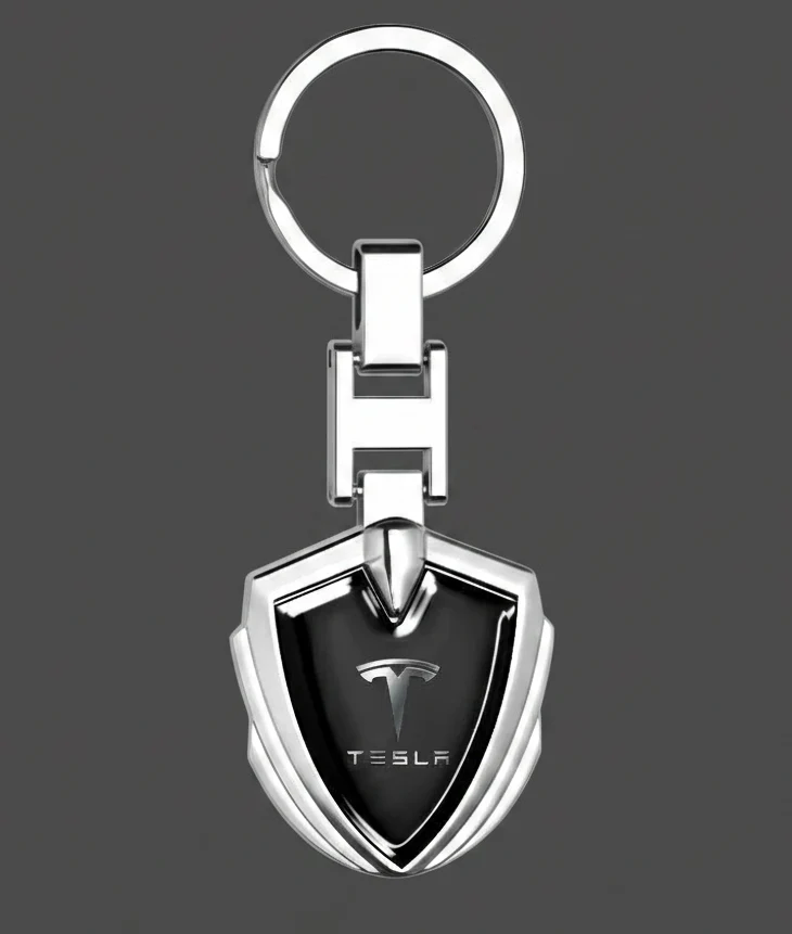 3D-Metall-Schlüsselanhänger mit Tesla-Logo – Geschenkserie