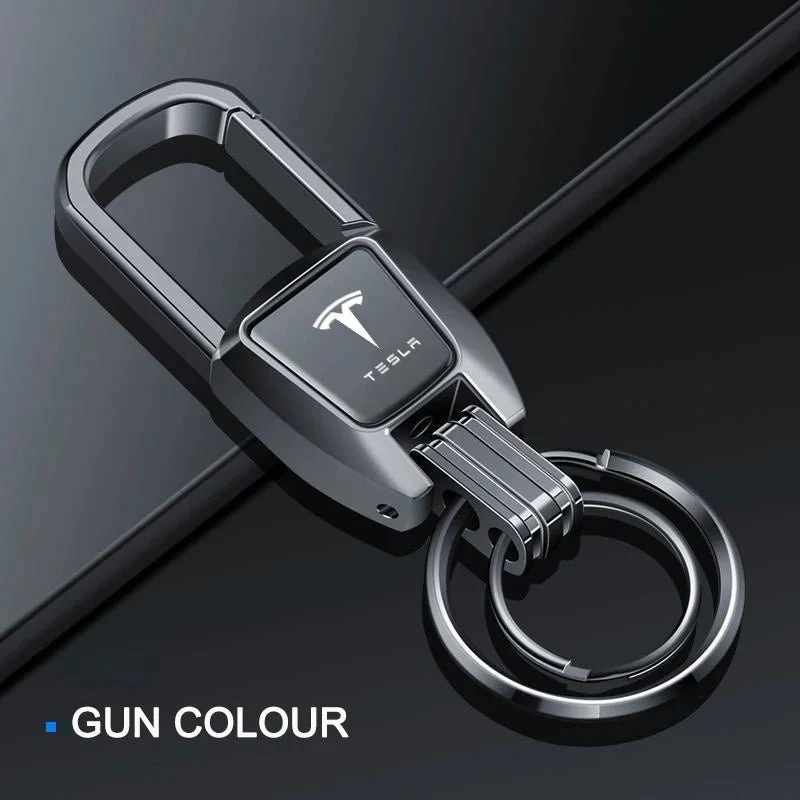 Stilvoller Metall-Schlüsselanhänger mit Tesla-Logo – Geschenkset