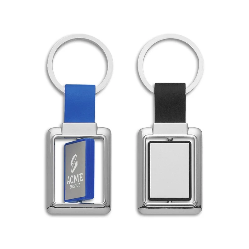 Rectangle Metal Spinner Key Ring