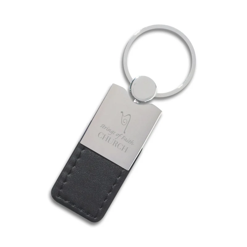 Metal Leatherette Key Ring