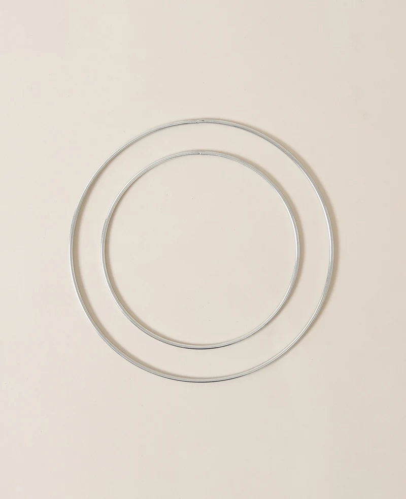Metallringe in Silber, 20 & 15 cm, 3.5 mm dick