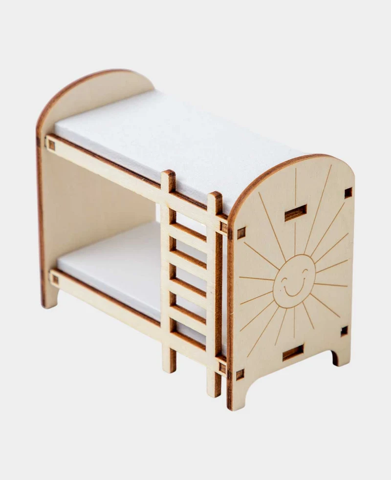 Miniatur Bett – Puppenhaus Möbelstück, 10.6x8.8x5.6 cm