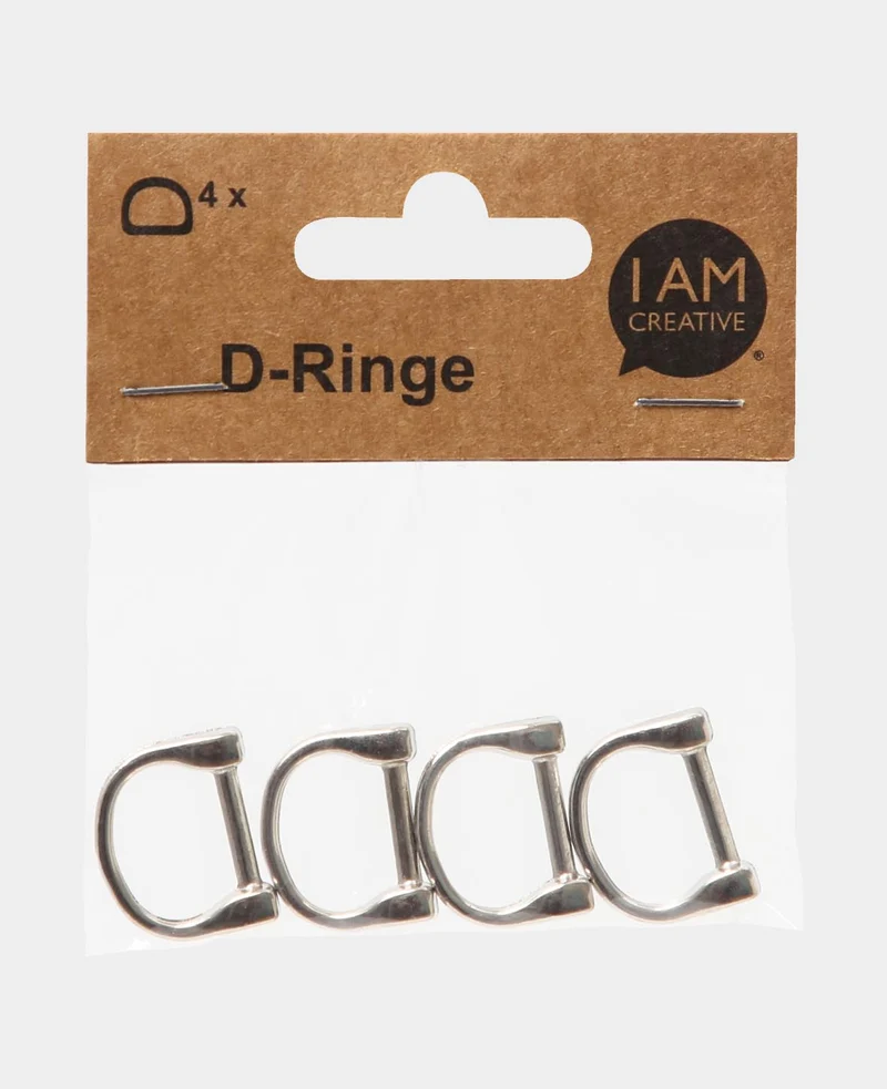 D Ring, Silber, 24 x 19 mm, 4 Stk.