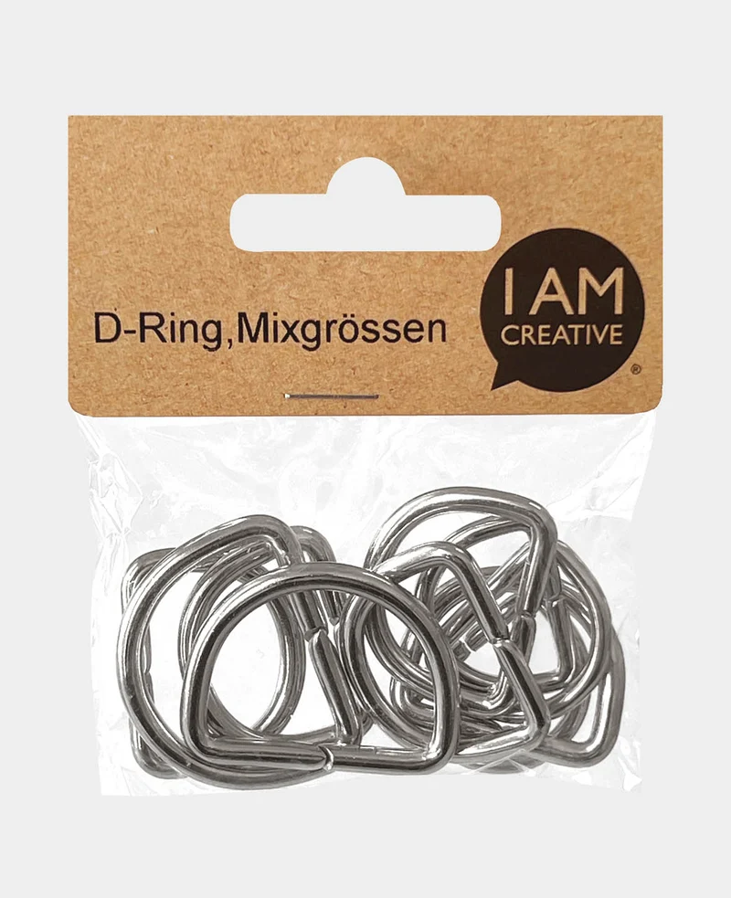 D Ring, Silber, 32 x 22 mm, 6 Stk.