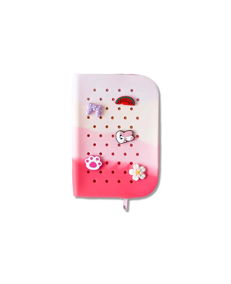 Silikonmappe, Verlauf rosa/rot, 14 x 20 cm, BPA frei
