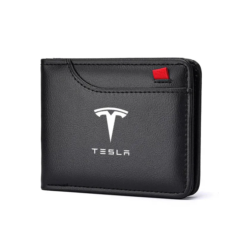 Tesla Auto-Geldbörse aus weichem Leder für Ausweise, Schlüssel und Handy