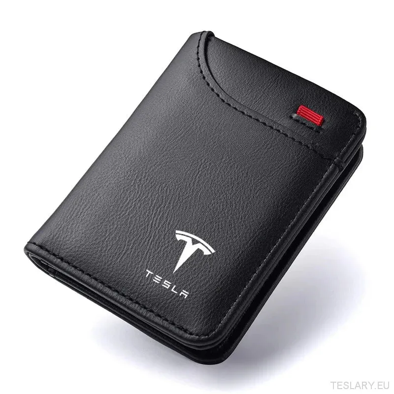 Tesla Luxus-Geldbörse aus weichem Leder, Mini-Kreditkarte, tragbare kleine Geldbörse für alle Tesla-Besitzer