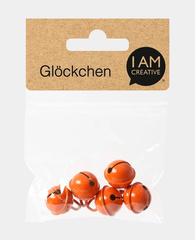 Glöckchen, Orange ø 15 mm, 5 Stück