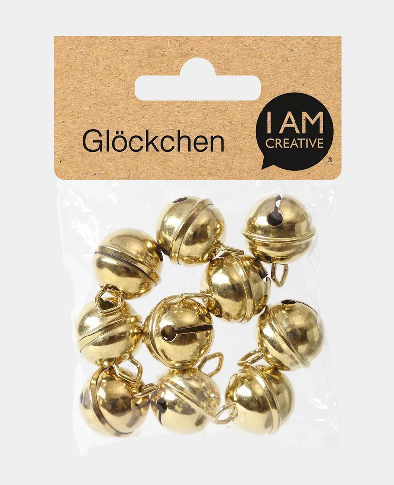Glöckchen Gold ø 19 mm, 10 Stück
