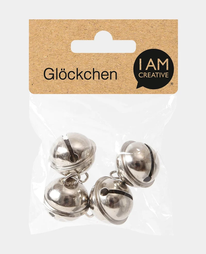 Glöckchen Silber, ø 24 mm, 4 Stück