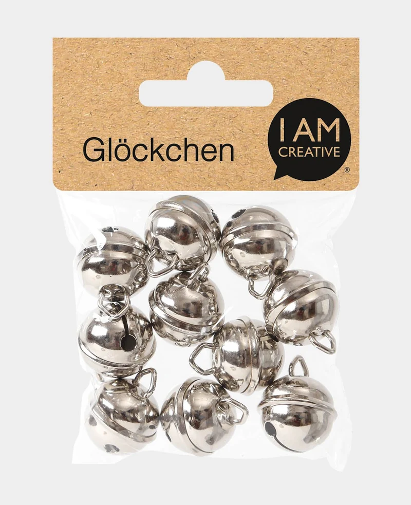 Glöckchen Silber, ø 19 mm, 10 Stück