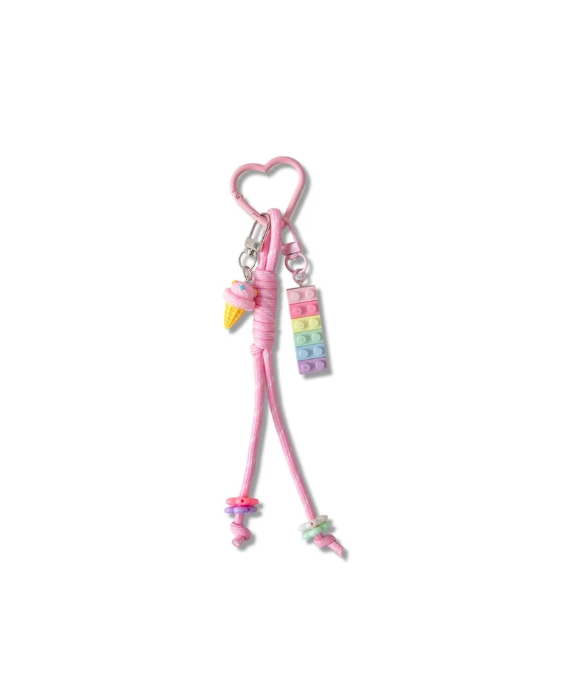 Taschenanhänger Eis, Rosa/Bunt, 4.5×15 cm