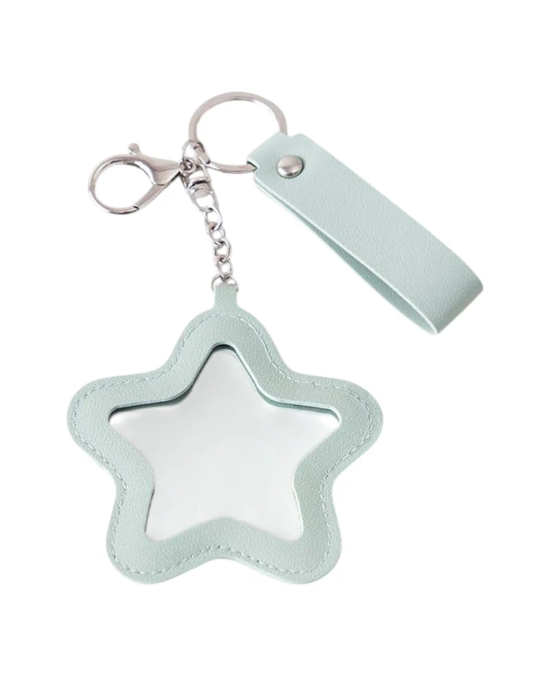 Taschenanhänger Stern mit Spiegel, Mint, 9×17.3 cm