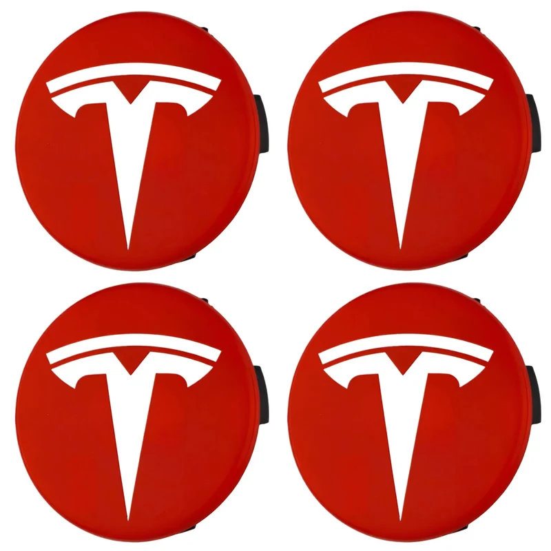 Tesla Hub Caps | Classic Red