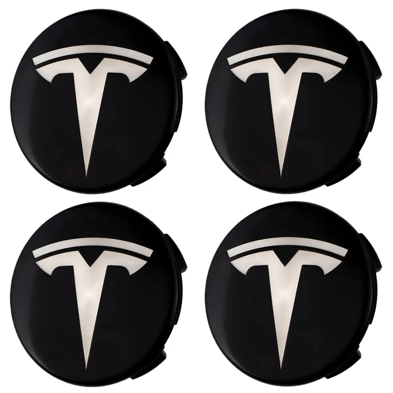 Tesla Hub Caps | Black Chrome