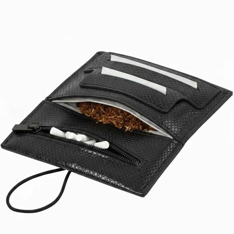 Geprägte Kroko Tabaktasche