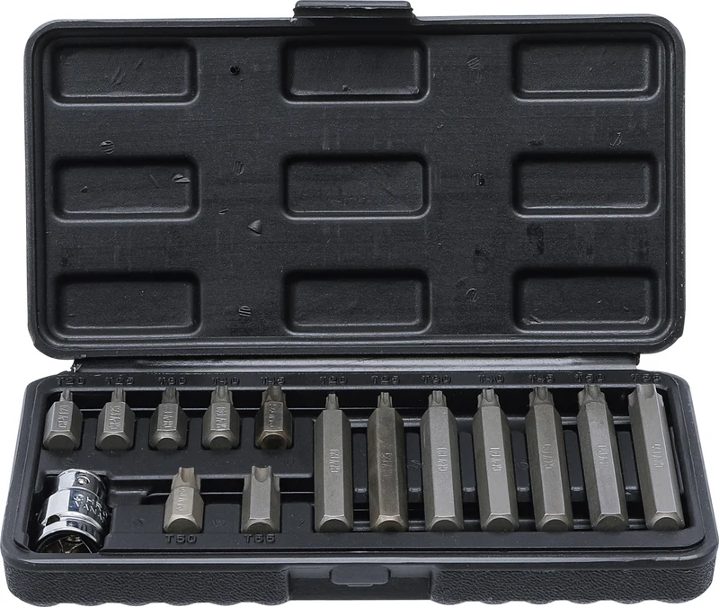 BGS DIY 5040 Bitsatz T-Profil / Torx Bits 10mm (3/8") 15 teilig