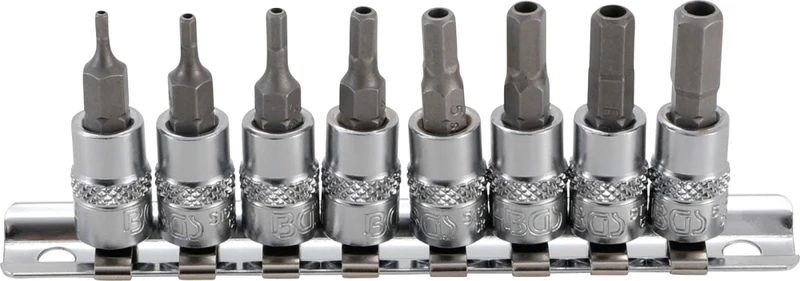 BGS 5156 Bit Satz Antrieb Innenvierkant 6,3mm (1/4") Innensechskant mit Bohrung 2-7mm 8-teilig