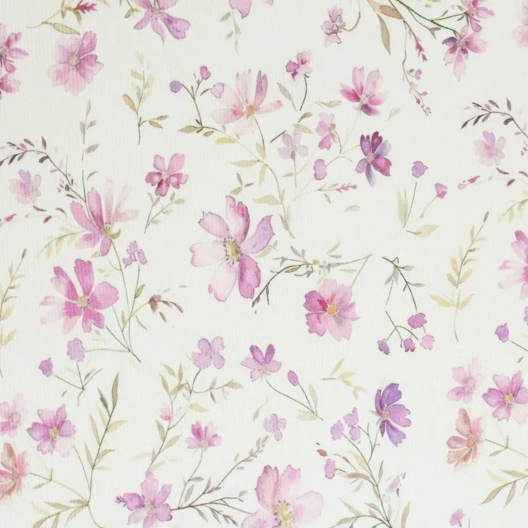 Rib Jersey „Pink lilac Flowers“