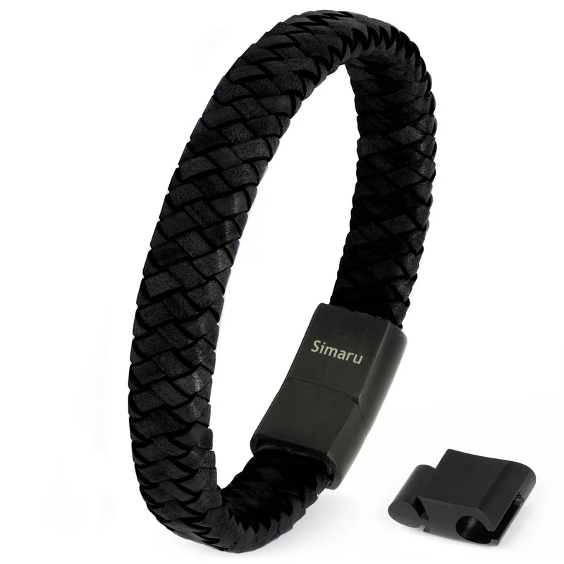 Lederarmband TROMSO (Schwarz)