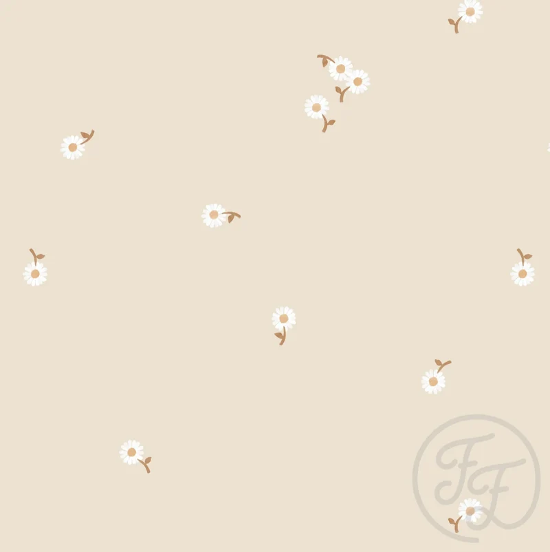 Family Fabrics / Baby Rib 260g „Daisy Stern Beige“