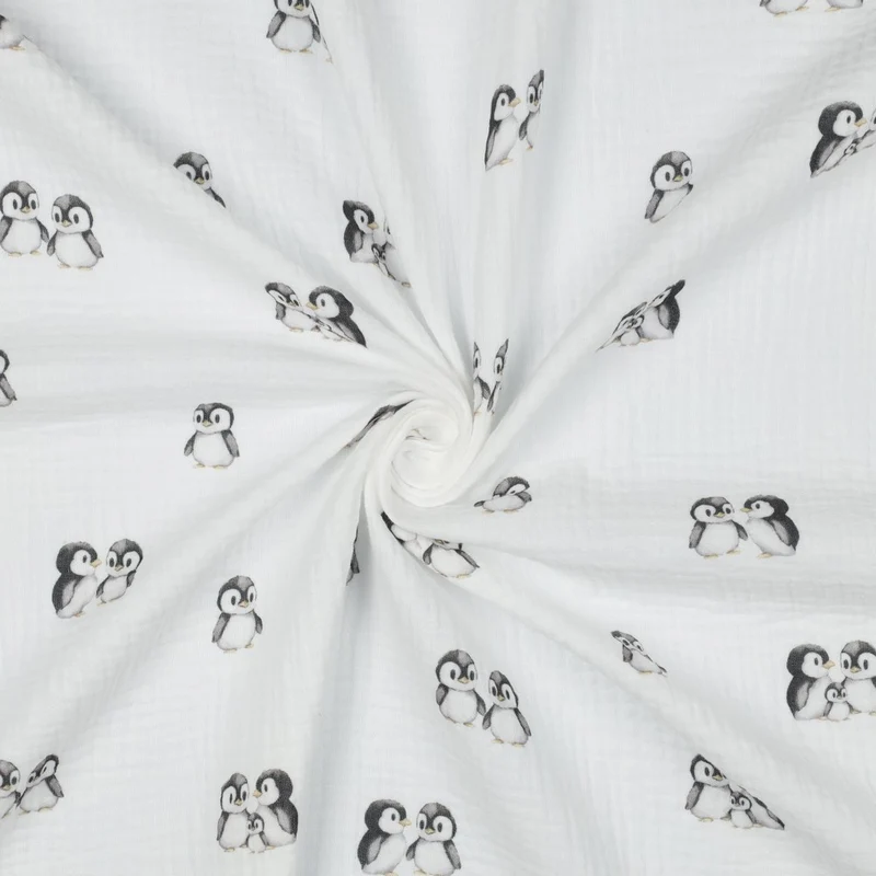 Musselin/Double Gauze “Penguins Family GOTS