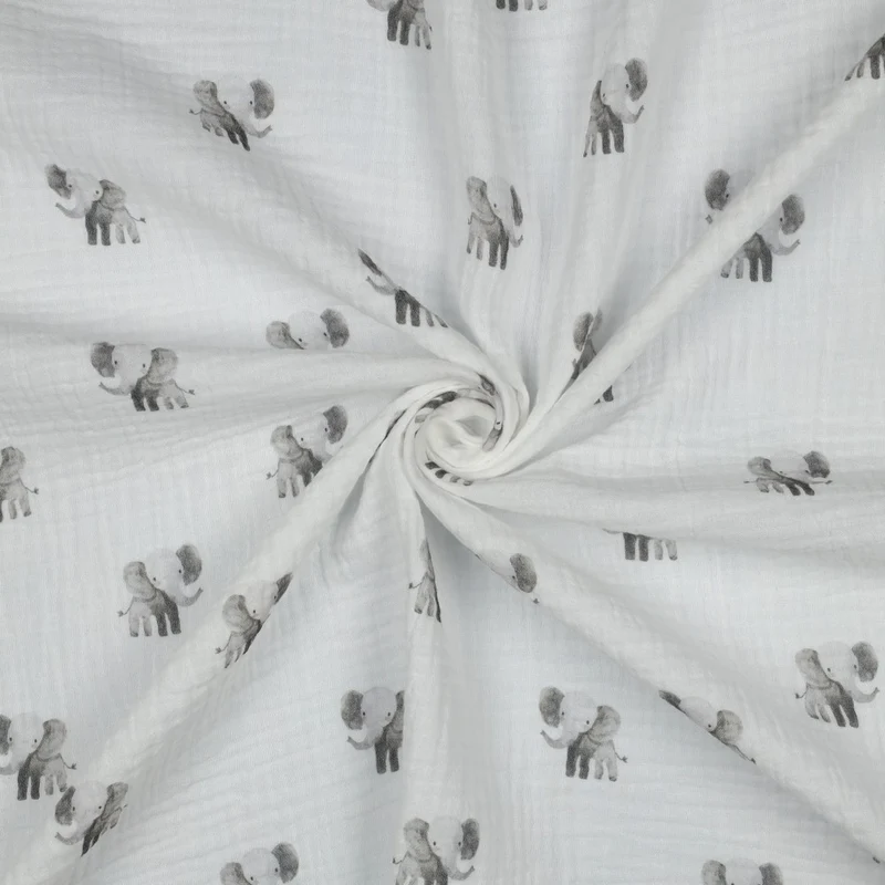 Musselin/Double Gauze “Elefants“ GOTS