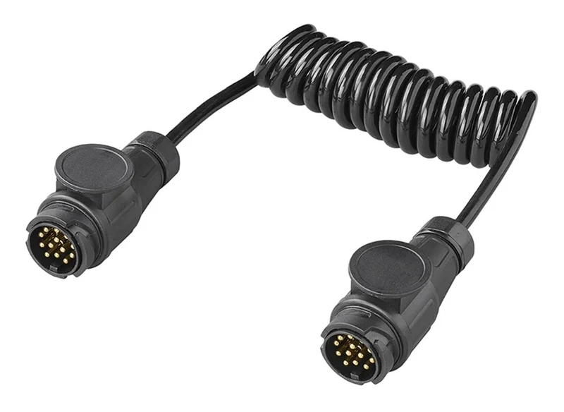 ProPlus 343538V01 Spiralkabel 1,5 Meter aus PVC 8 Adern mit 2 Steckern 13 polig