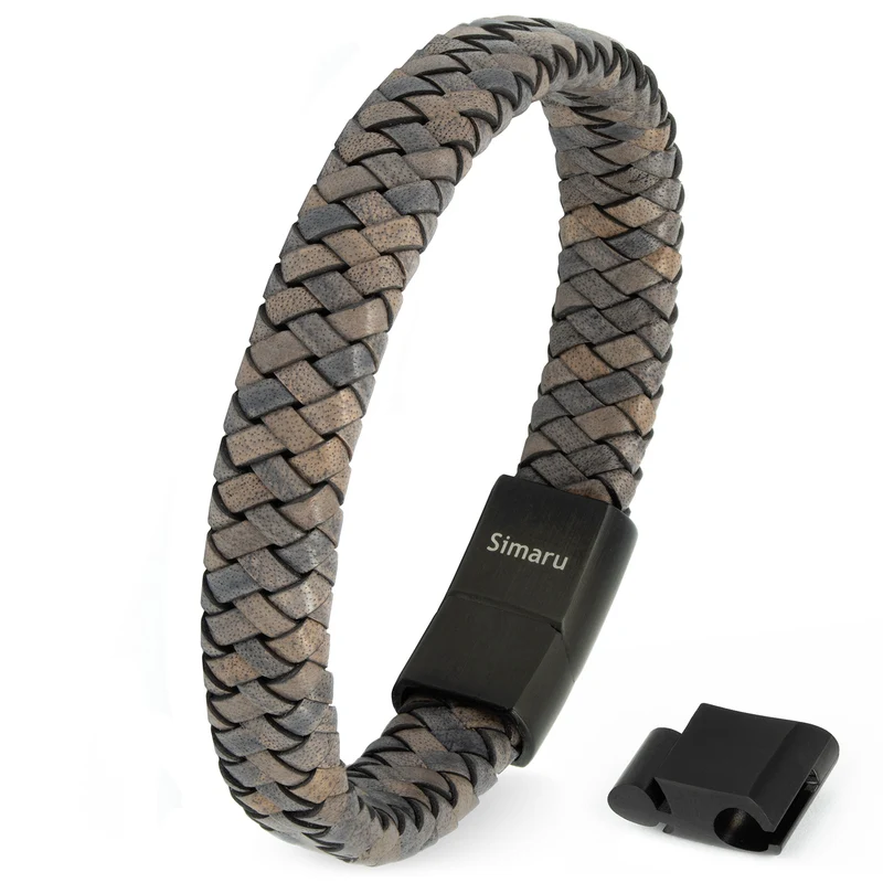 Lederarmband NARVIK (Grau)