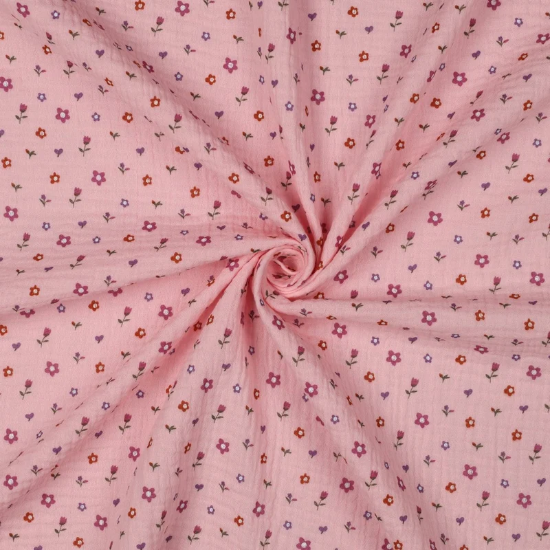 Musselin/Double Gauze “Flowers light pink“