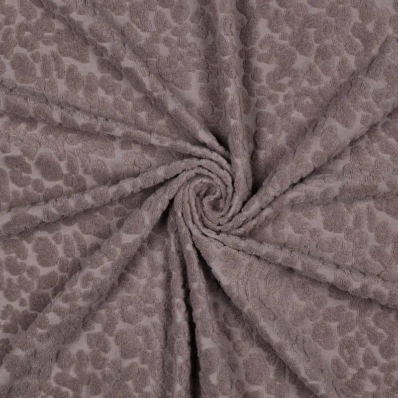 Frottee Stoff „Animal Print Mauve“
