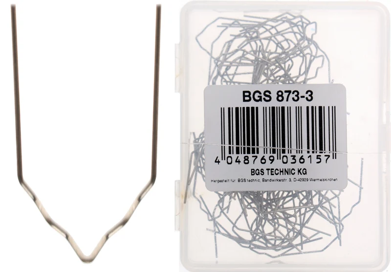 BGS 873-3 Reparatur Klammern V-Form Ø0,6mm 100 Stück für Kunststoffreparatur