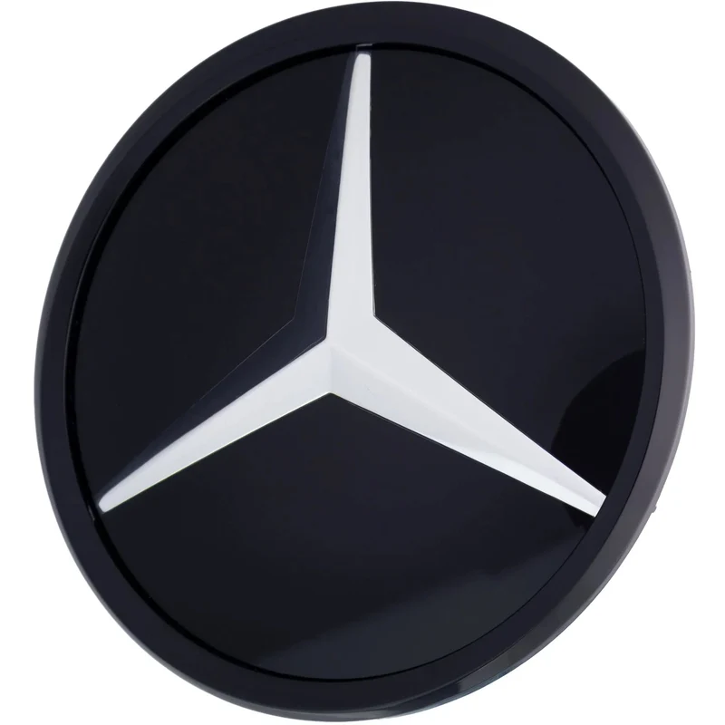 Mercedes Grille Emblem | Silver Black - Mirror Style