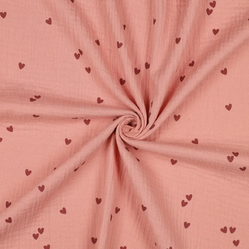 Musselin/Double Gauze “Kleine Herzen“