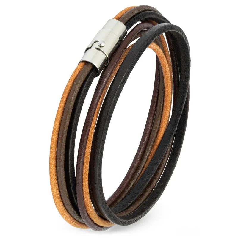 Lederarmband/Wickelarmband „Natur“ mit Magnetverschluss